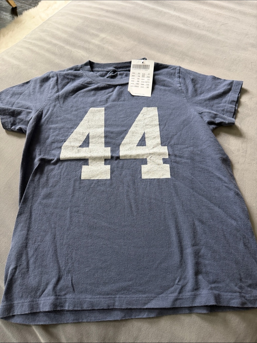 NWT Brandy Melville Navy Graphic Tee with White '44' Print